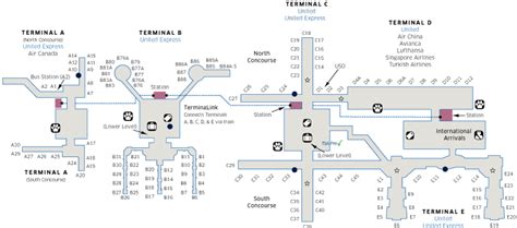 Houston Intercontinental Iah Airport Map United Airlines Airport