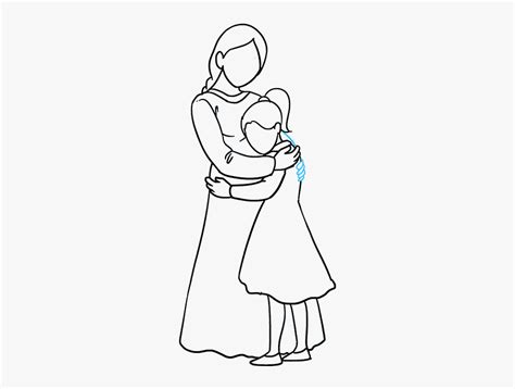 How To Draw A Mom And Daughter Hugging Easy How To Draw A Mom Hugging
