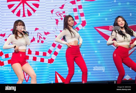Members Of South Korean Girl Group Fiestar Sing And Dance During Their Premiere Concert In