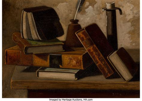 John Frederick Peto Still Life With Books Inkpot And Candlestick Artsy