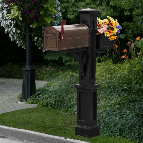 Mayne Westbrook Plus Plastic Mailbox Post Black 580a00300 The Home