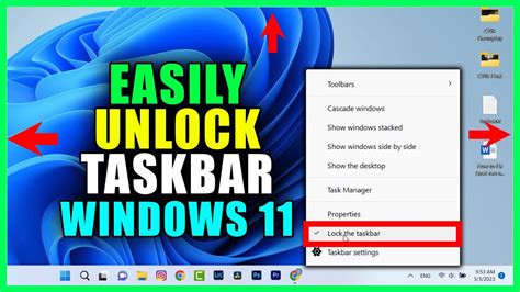 How To Unlock Taskbar On Windows Turn Off Taskbar Lock Left Right