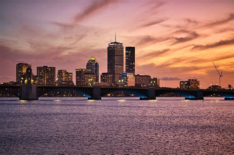 City Buildings Bridge Water Lights Twilight Hd Wallpaper Peakpx