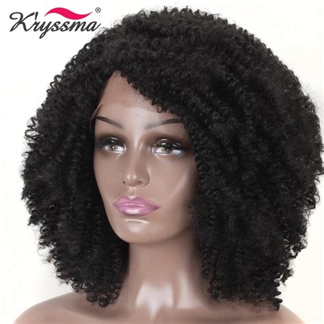 1b Color Synthetic Lace Front Wig Short Kinky Curly Wigs For Women