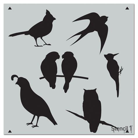 Stencil1 Fancy Birds Repeat Pattern Stencil S1pa76 The Home Depot