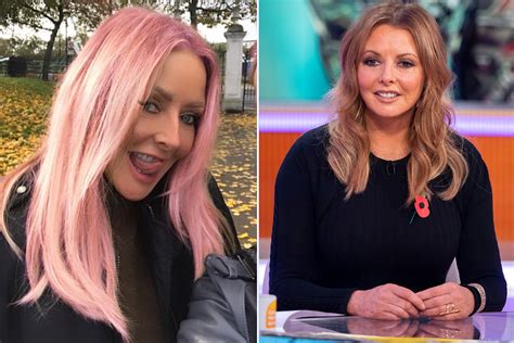 Carol Vorderman 59 Shows Off Pink Hair And Pokes Her Tongue Out In A