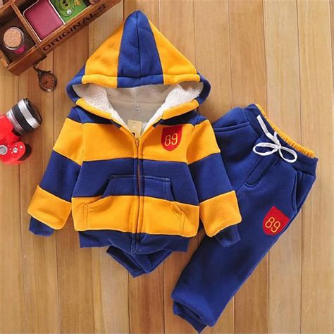 Boys Clothes Wool Sherpa Winter Warm Strpied Children Clothing Toddler