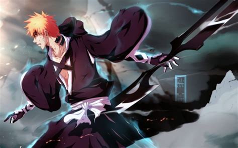 Kurosaki Ichigo Bleach Anime Boys Weapon Orange Hair