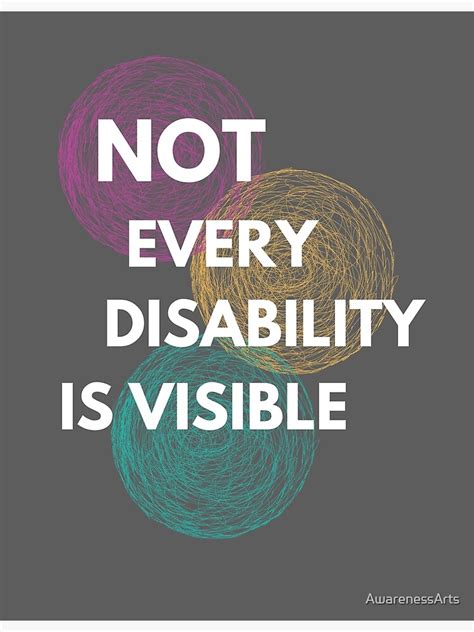 Invisible Disability Poster By Awarenessarts Redbubble