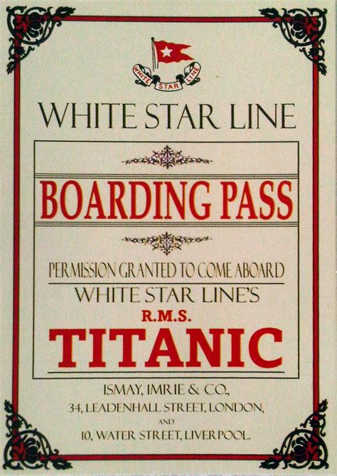Boarding Pass Rms Titanic Titanic Titanic History Porn Sex Picture