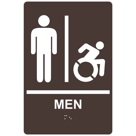 Braille Men Restroom Sign With Dynamic Accessibility Symbol Rre 150r