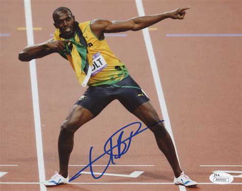 Usain Bolt Signed 8x10 Photo Jsa Coa Pristine Auction