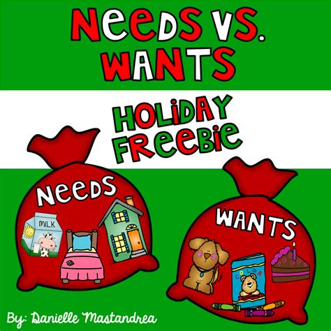 Needs And Wants Christmas Holiday Freebie Christmas Kindergarten