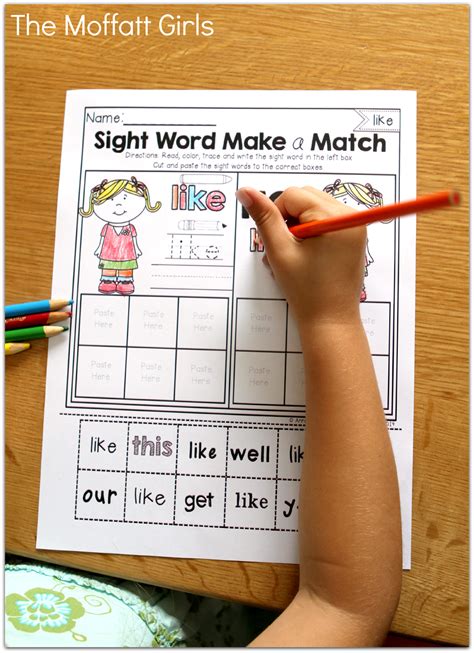 Sight Word Make A Match Fun And Engaging Ways To Learn