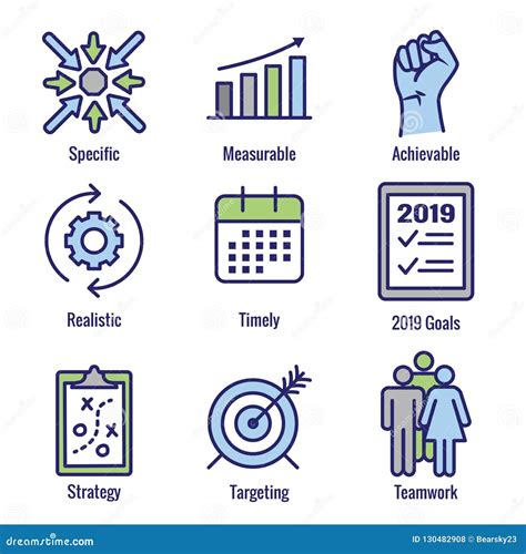 2019 Smart Goals Vector Graphic W Various Smart Goal Keywords