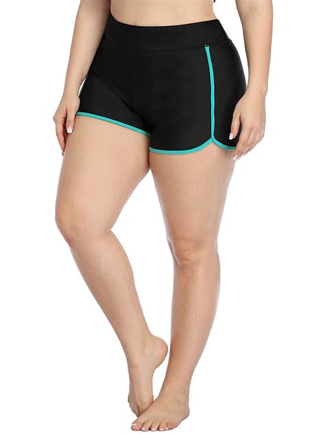 Plus Size Swim Shorts For Women Tummy Control Swimsuit Bottoms High