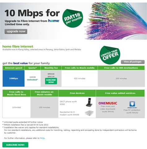 However, tm also threw in unlimited use of their wifi@unifi and also hypptv anywhere for free, so tm is the better valued here. I've Signed Up For The Maxis Home Fibre 10Mbps Promo ...
