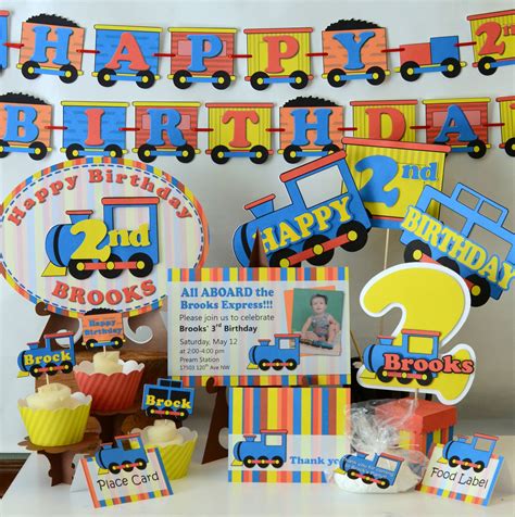 Train Birthday Party Decorations Train Party Banner Choo Etsy Train Birthday Decorations