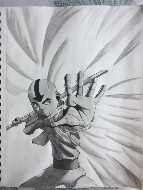 Aang Drawing Referenced From Bryan K Illustration Rthelastairbender