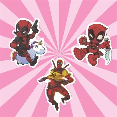 Deadpool Sticker Pack 3 Piece Deadpool Marvel Stickers Deadpool
