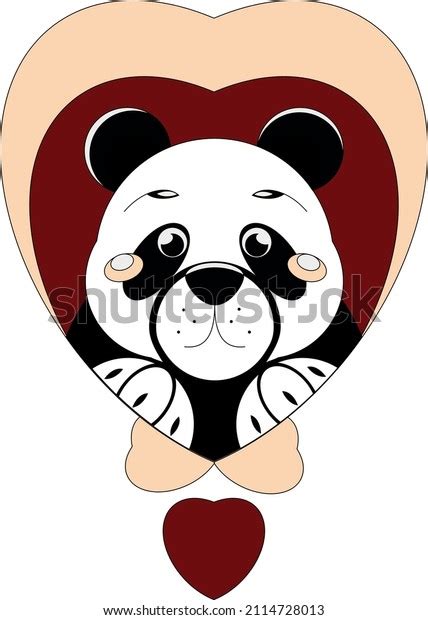 Valentine Panda Bear Vector Illustration Valentines Stock Vector