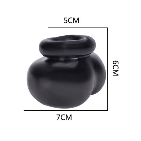Male Silicone Scrotum Testicle Squeeze Ring Penis Stretcher Enhancer Delay Ball International