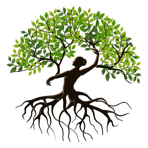 Abstract Mangrove Tree Logo Unique Dryad Vector Illustration Hand Drawn