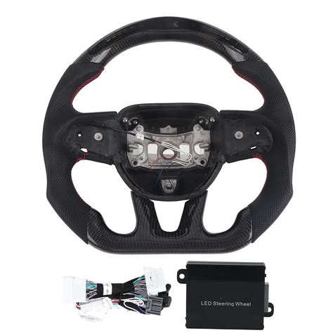 Akozon Steering Wheel Carbon Fiber Steering Wheel Preforated