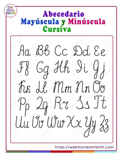 Introducir imagen abecedario en cursiva mayúscula y minúscula para imprimir pdf Viaterra mx