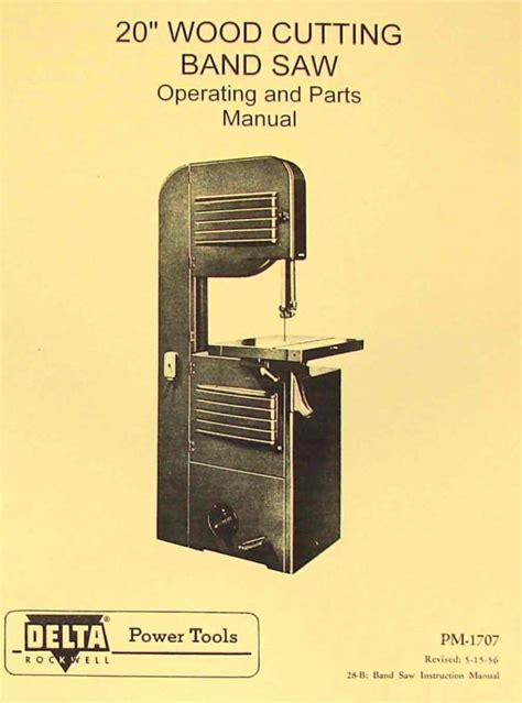 Rockwell Delta Band Saw Operators Parts Manual Ozark Tool
