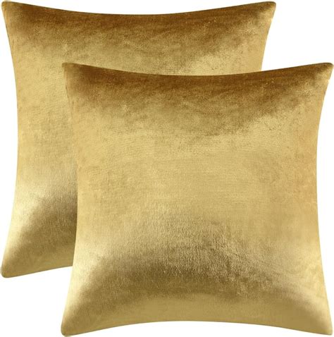 Gigizaza Gold Velvet Decorative Throw Pillow Covers For