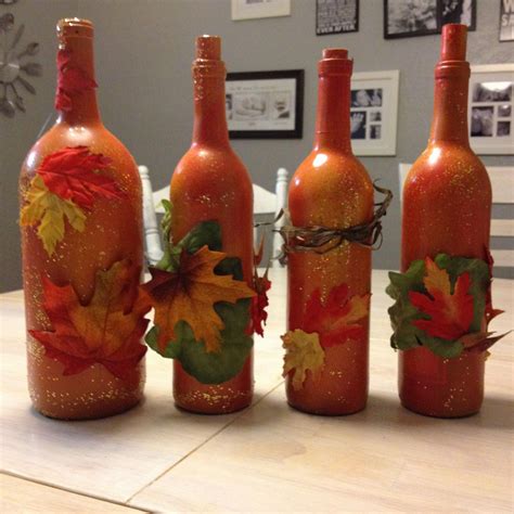 Fall Decorations Made From Wine Bottles Wineclasses Wine Bottle