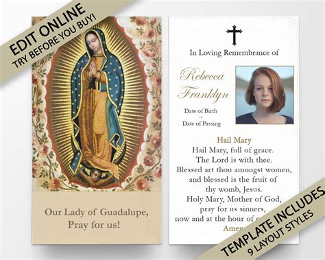 Prayer Cards Memorial Prayer Cards Catholic Prayer Cards Etsy