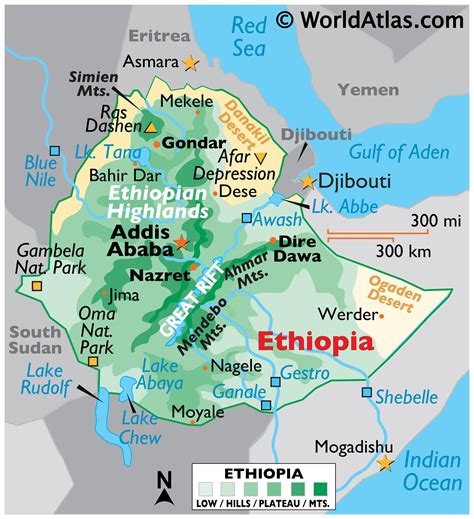 Ethiopia Map Topographic