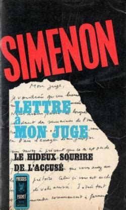 Lettre Mon Juge Georges Simenon Babelio
