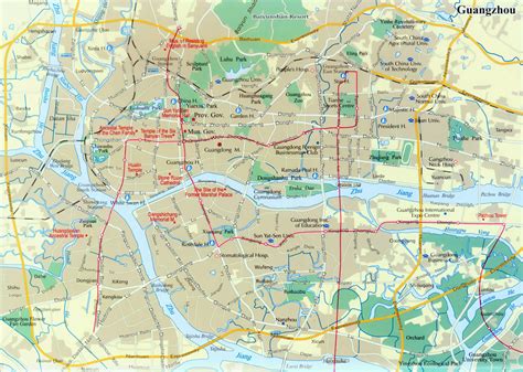 Detailed Road Map Of Guangzhou In English