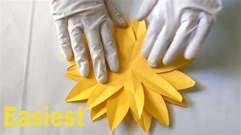How To Make A Paper Sunflower Easiest Method Youtube