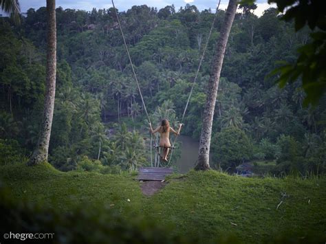 Clover Playing Nude On A Swing In Ubud Bali