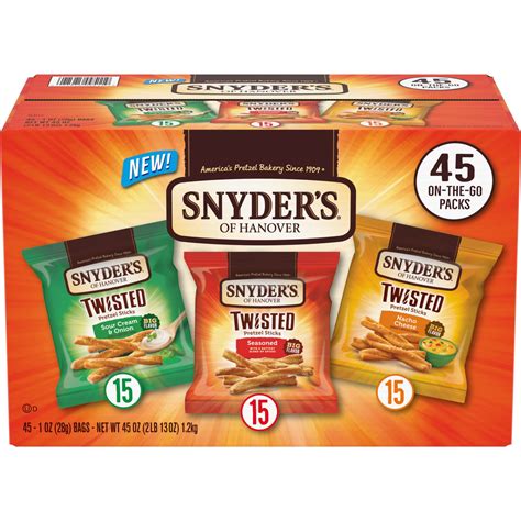 Snyders Of Hanover Twisted Pretzel Sticks Variety Pack Individual