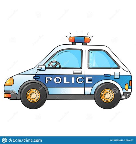 Cartoon Police Car Image Of Transport Or Vehicle For Children Stock