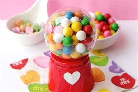 Diy Valentines For Kids Mini Gumball Machine Valentines Day Crafts