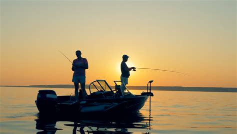 Two People In A Fishing Boat Image Free Stock Photo Public Domain