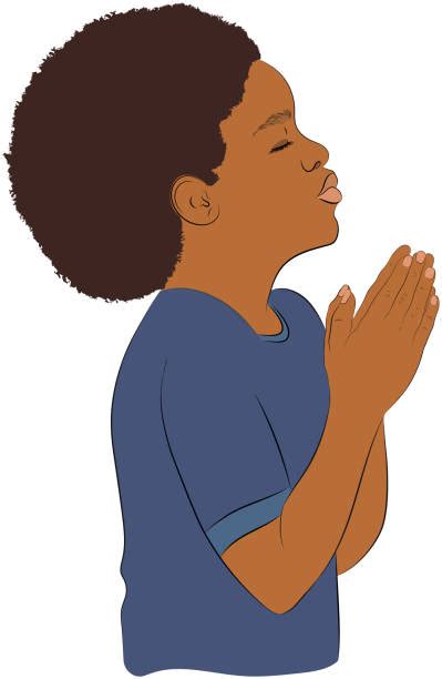 Children Praying Clipart Illustrations Royalty Free Vector Graphics