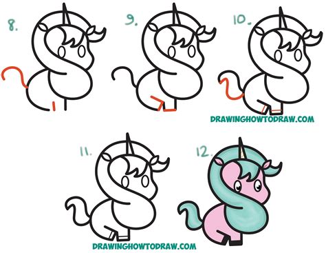 how to draw a cute cartoon unicorn