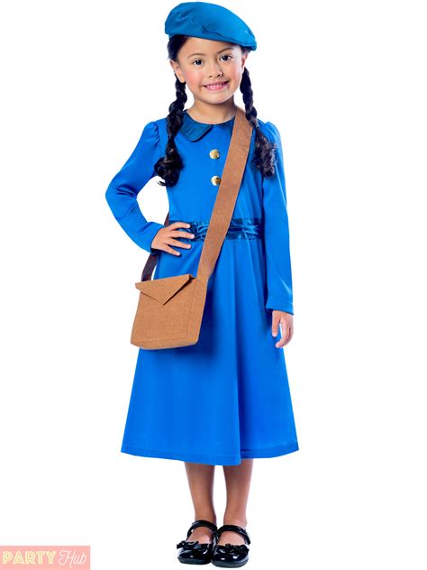 Childs 1940s School Child Costume Girls Boys 40s Fancy Dress Kids Ebay