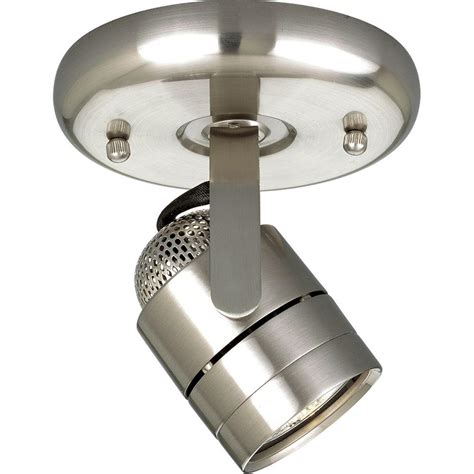 This unique finish allows you to bring a more traditional touch to your home without abandoning the. Progress Lighting Brushed Nickel 1-Light Spotlight Fixture ...