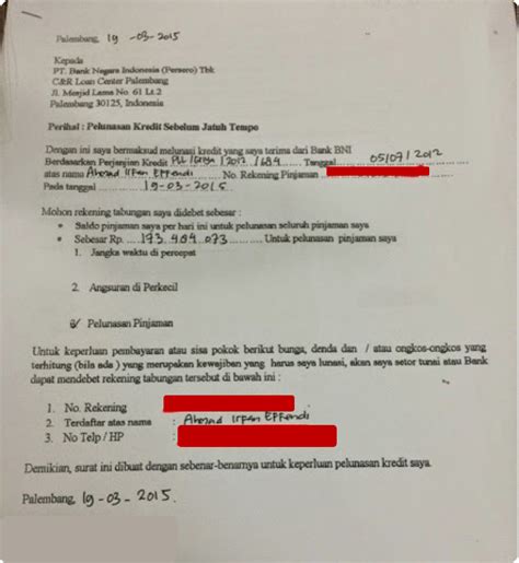 Detail Contoh Surat Keterangan Lunas Pinjaman Bank Bri Koleksi Nomer 22