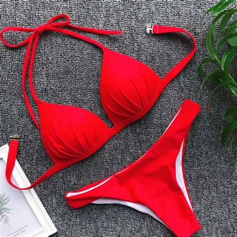 new sexy micro bikinis 2020 mujer push up swimwear women solid swimming suit swim bathing suit
