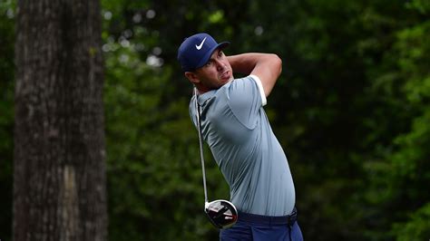 Brooks Koepka Plays A Stroke From The No 2 Tee During The Final Round Of The Masters At Augusta