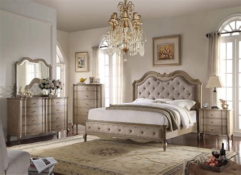 Buy Acme Chelmsford 26050q Queen Panel Bedroom Set 4 Pcs In Beige